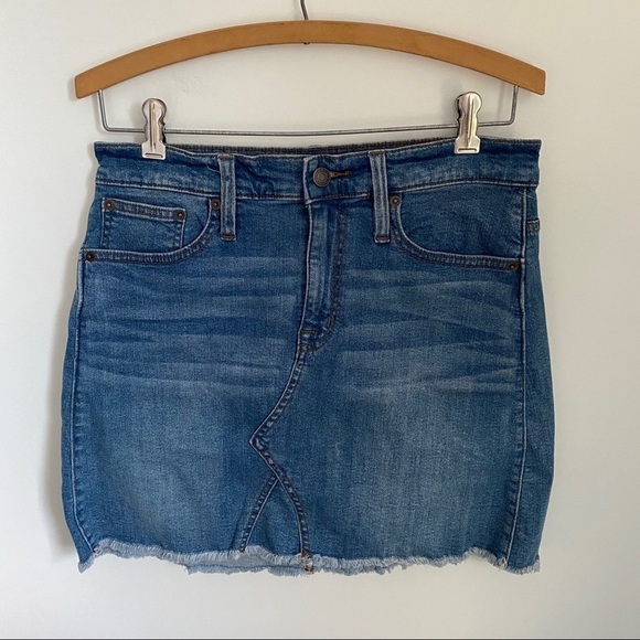 J. Crew Frayed Hem Denim Mini Skirt - Picture 2 of 15
